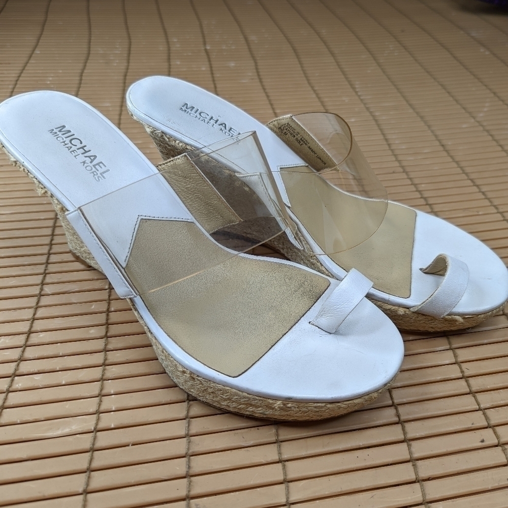 Michael Kors women's sz 6M platform espadrille toe loop sandals